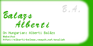 balazs alberti business card